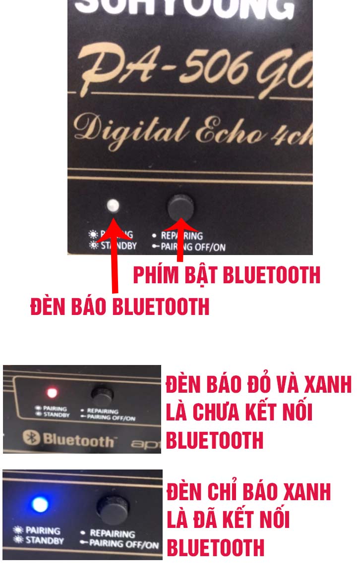 Cách kết nối bluetooth với amply Jarguar Suhyoung