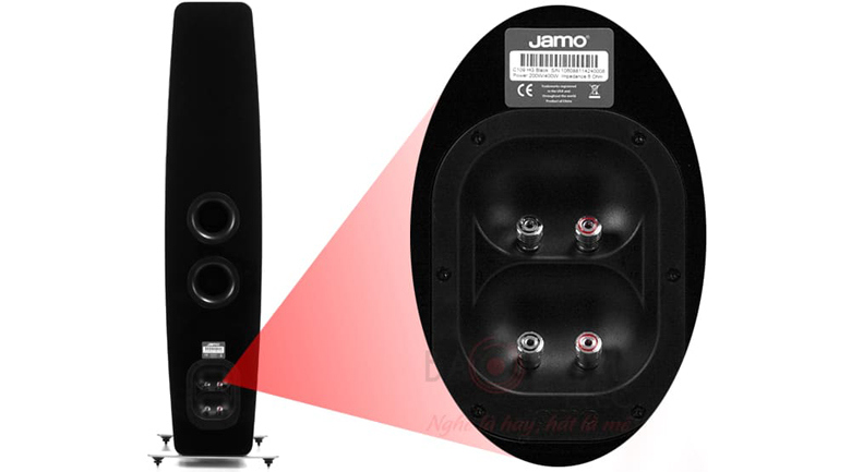 Loa nghe nhạc Jamo C109 với thiết kế cổng thoát hơi, cầu nối loa ở mặt sau