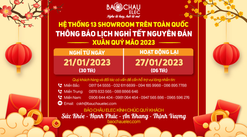 Thông báo lịch nghỉ Tết Nguyên Đán Quý Mão 2023