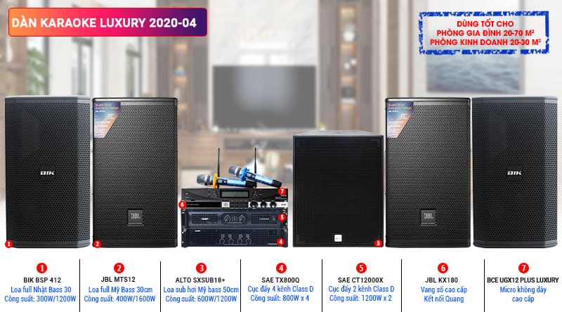 Dàn karaoke Luxury 2020-04 cấu hình hiện đại