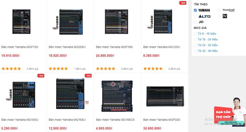 Các mẫu bàn mixer Yamaha được bán tại Bảo Châu Elec HCM