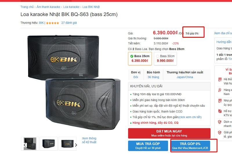 Mua trả góp thiết bị âm thanh tại Bảo Châu Audio lãi suất chỉ từ 0%