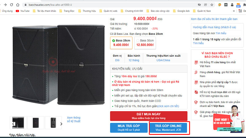 Mua trả góp thiết bị âm thanh tại Bảo Châu Audio lãi suất chỉ từ 0%