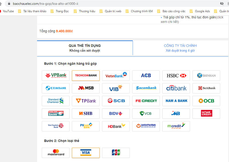 Mua trả góp thiết bị âm thanh tại Bảo Châu Audio lãi suất chỉ từ 0%