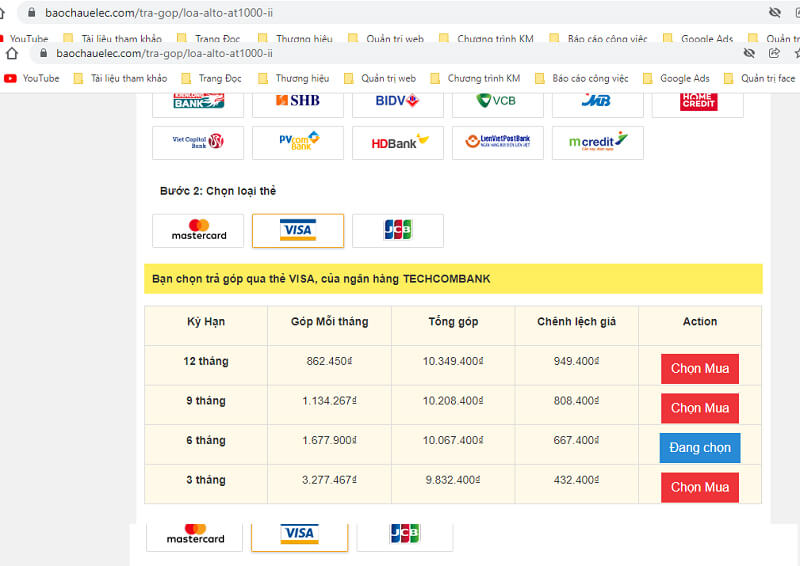 Mua trả góp thiết bị âm thanh tại Bảo Châu Audio lãi suất chỉ từ 0%