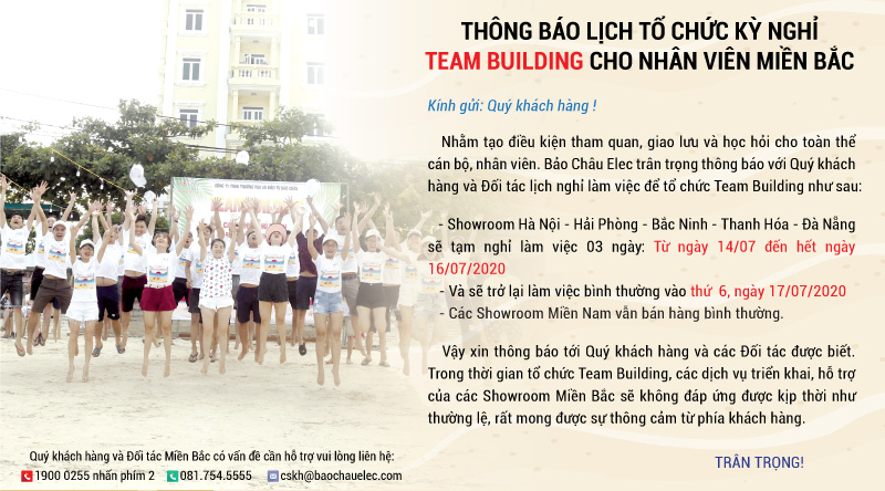 Thông báo chương trình team Building 2020