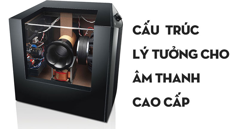 Cấu trúc vỏ cường độ cao bằng cách sử dụng kết cấu ba chiều truyền thống của Loa Yamaha NS-SW1000 (Piano Black)