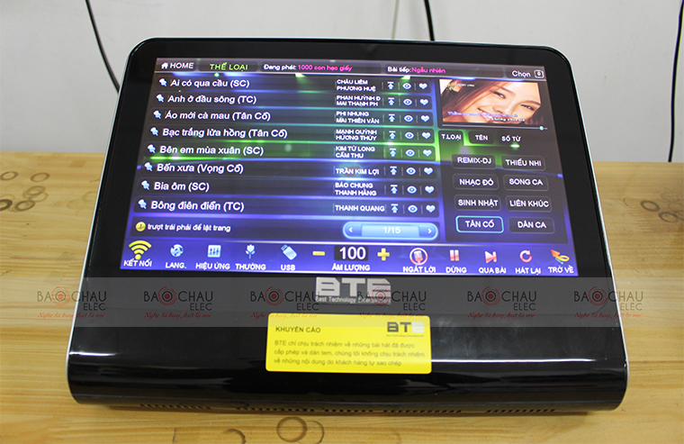Dau karaoke BTE V6 - mo the loai