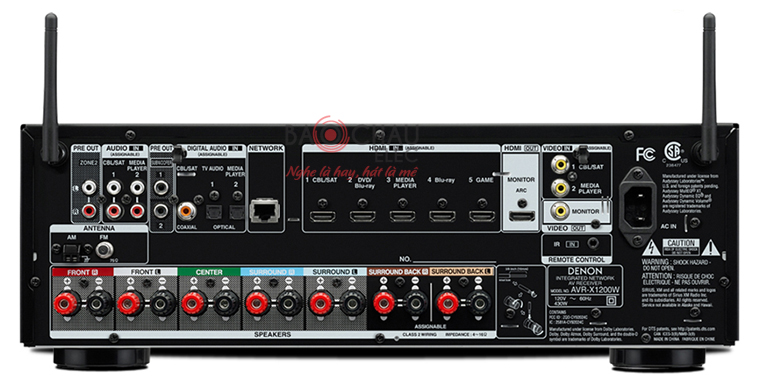 Amply Denon AVR-X1200W - mặt sau Amply Denon AVR-X1200W - mặt sau