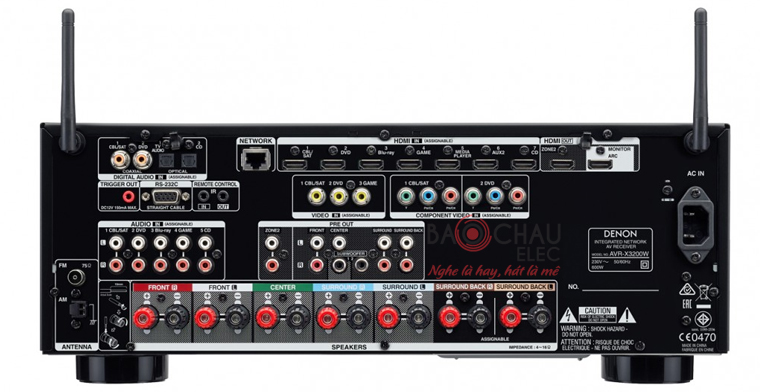 Amply Denon AVR-X3200W - mặt sau Amply Denon AVR-X3200W - mặt sau