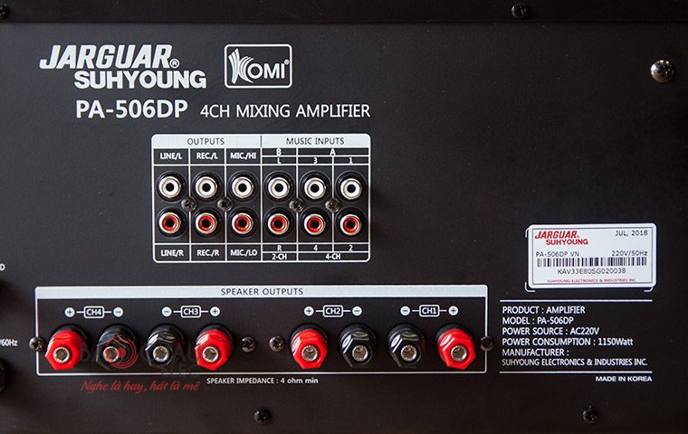 Amply Jarguar Suhyoung PA-506DP mặt sau 2