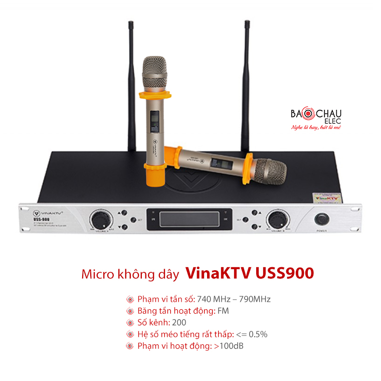 Micro không dây VinaKTV USS 900 chính hãng Micro không dây VinaKTV USS 900 chính hãng