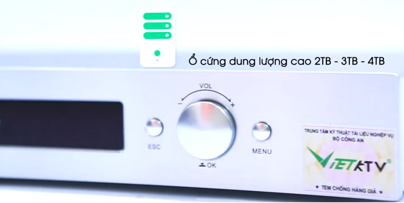 Dung lượng ổ cứng cao của đầu VIET Dung lượng ổ cứng cao của đầu VIET