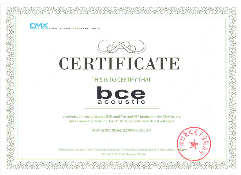 Giấy chứng nhận sản xuất BCE tại DMX Giấy chứng nhận sản xuất BCE tại DMX