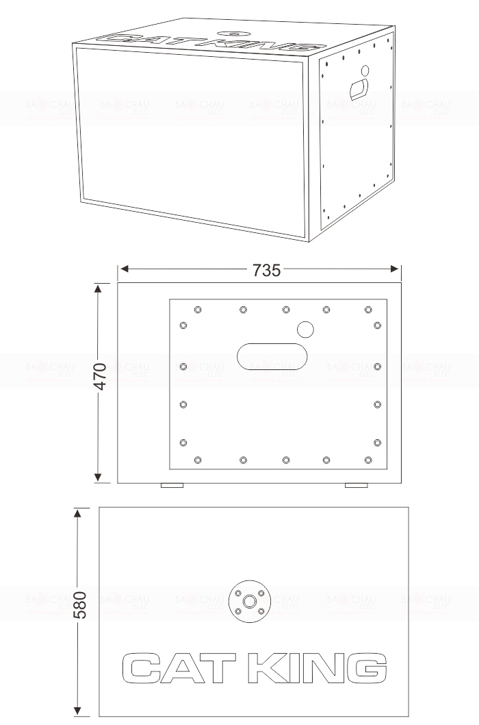 Loa Sub Cat King LA15B kích thước Loa Sub Cat King LA15B kích thước