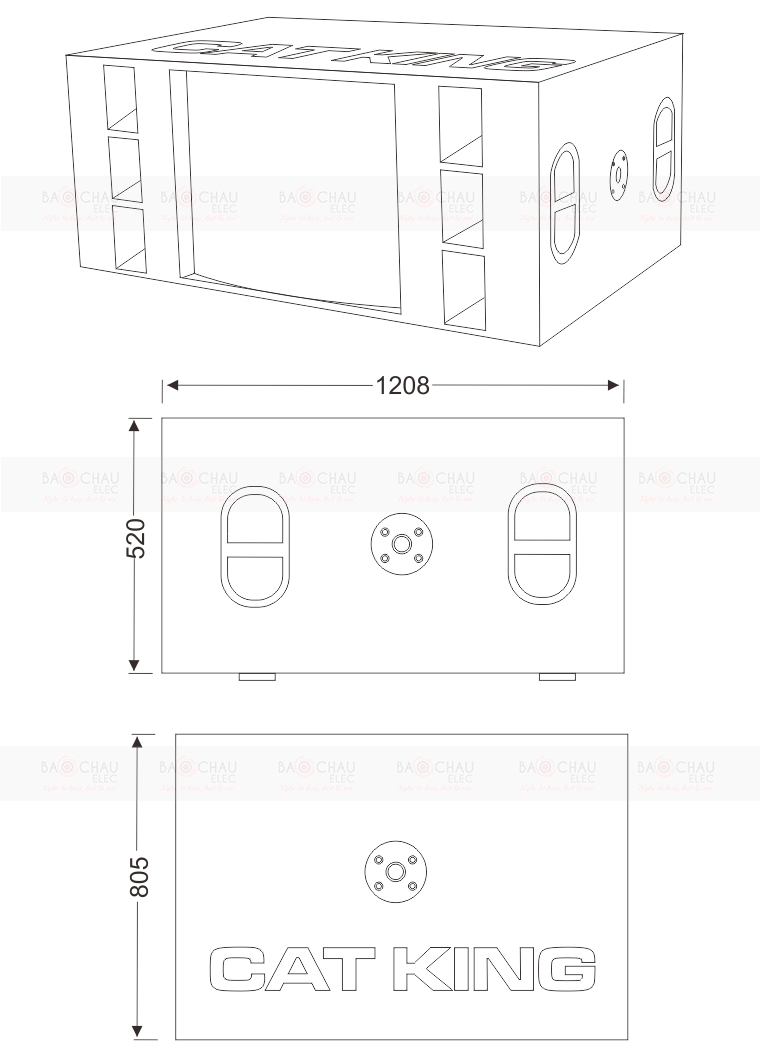 Loa sub Cat King LA218C kích thước Loa sub Cat King LA218C kích thước