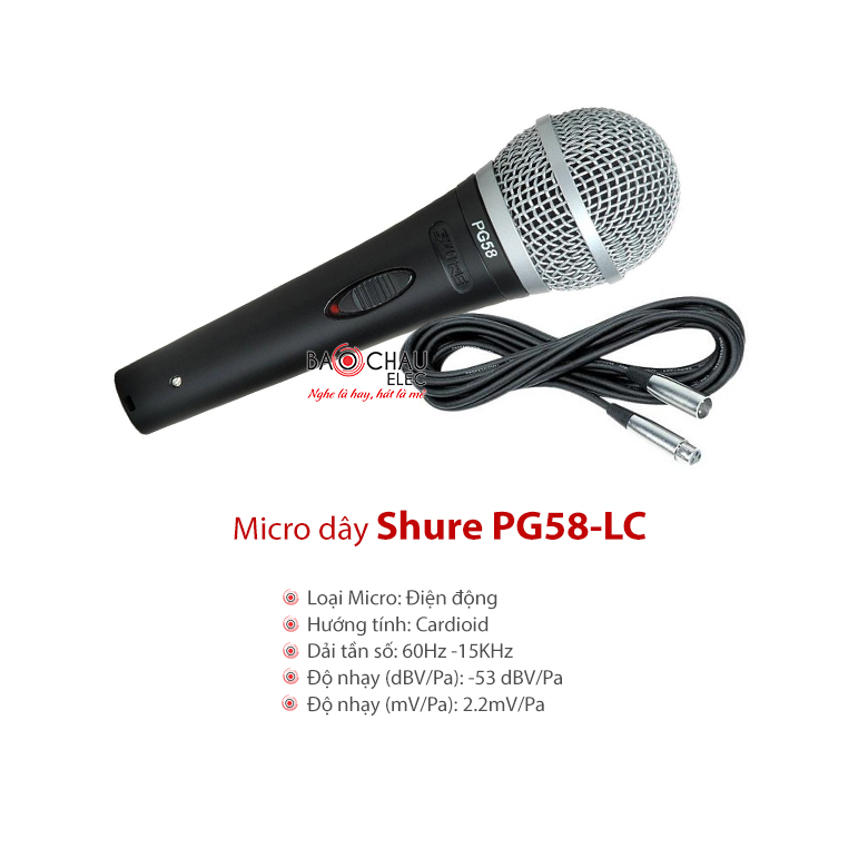 Micro Shure PG58-LC dây chính hãng giá tốt nhất Micro Shure PG58-LC dây chính hãng giá tốt nhất