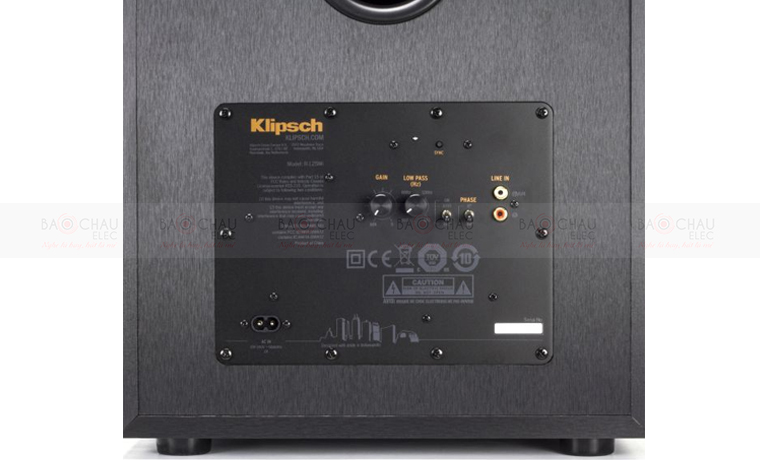 Loa sub Klipsch R-12SWi chi tiết mặt sau Loa sub Klipsch R-12SWi chi tiết mặt sau